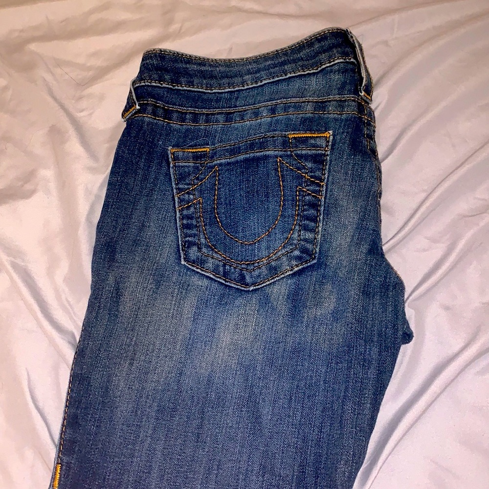 True religion straight leg jeans medium wash